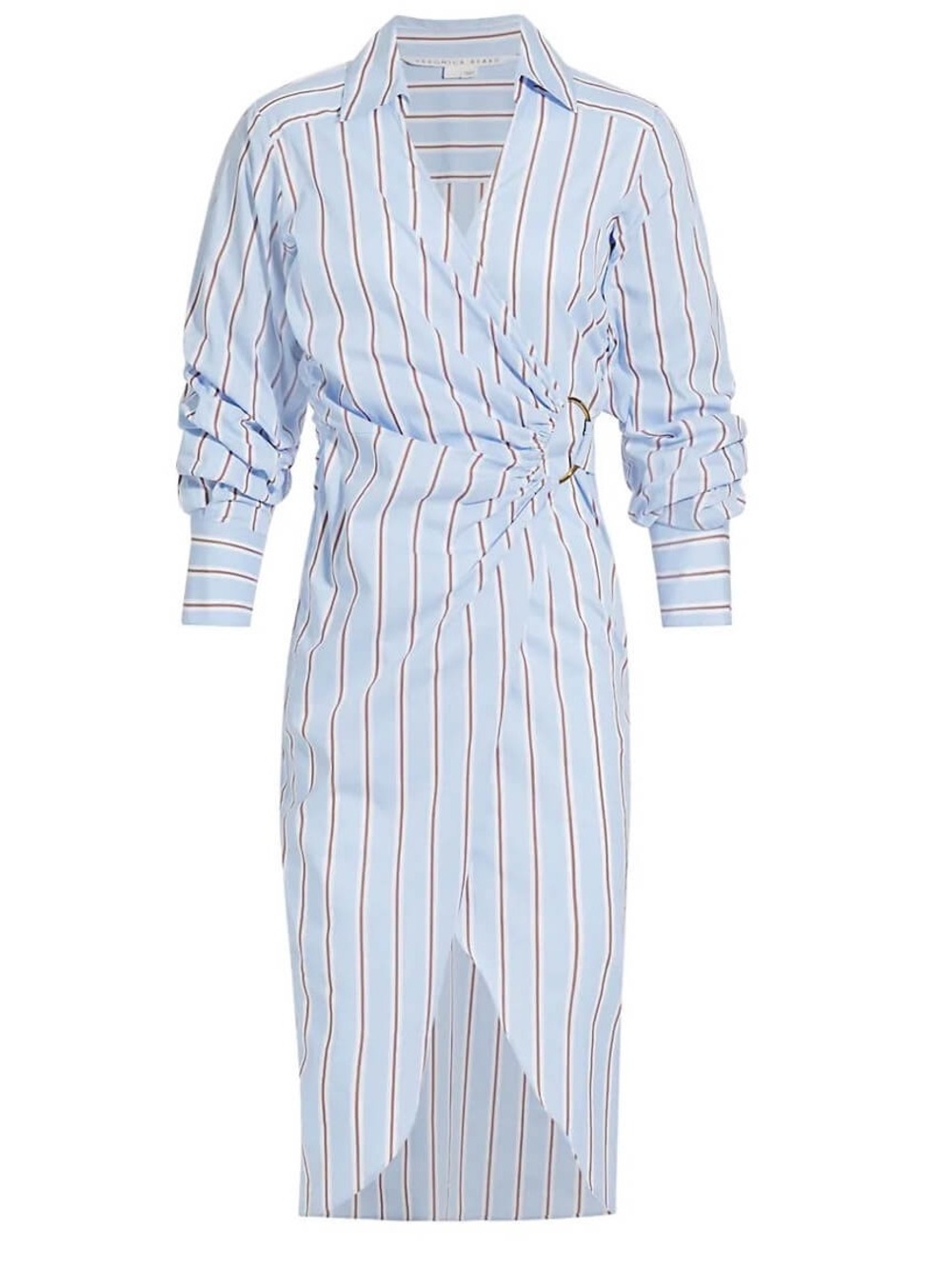 Veronica Beard Afton Striped Wrap Shirtdress